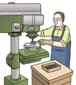Arbeit an Maschine